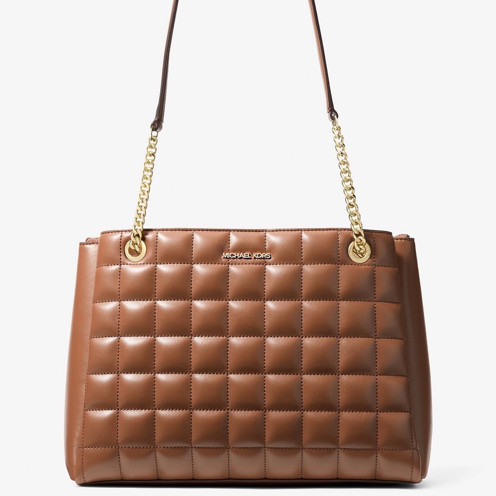 Michael Kors Tan Quilted Shoulder Bag - Picture 2 of 6